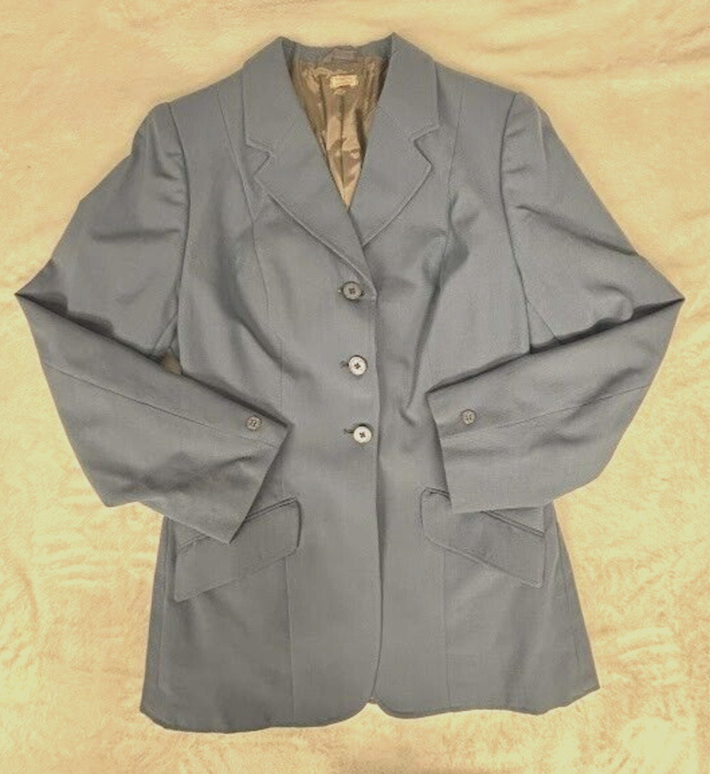 Harry Hall Blue Pure New Wool Blazer Jacket vtg 36in chest